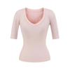 Playera de Verano para Mujer Estilo Americano con Cuello en V de Hombro Derecho, Manga Corta, Nuevo Estilo 2025, Única, Rejuvenecedora, de Aspecto Adelgazante y Versátil Top Pullover