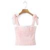 8053-24 Inverno Novo Francês Retro Elástico Renda Borda Fresca Laço Bud Strap Sling