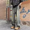 Jeans Retro Americanos para Hombre, Nueva Vibración de Primavera y Otoño, Pantalones de Calle, Marca de Moda, Geniales y con Estilo, Pantalones Acampanados de Pierna Ancha Sueltos