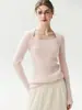 Nuevo suéter de punto de otoño con cuello chal estilo francés para mujer, corte ajustado, adelgazante, de alta gama, suéter interior de cachemira