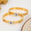 Nueva Pulsera Hueca de Diamantes Ojo de Diablo de Acero de Titanio Chapado en Oro de 18K de Lujo Ligero con Diseño Retro Transfronterizo Venta al por Mayor de Joyería