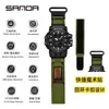 Reloj Electrónico Sanda Multifuncional Estudiante Personalizado Creativo Nylon Velcro Reloj Reloj Despertador Tres Veces Reloj de Pulsera Impermeable