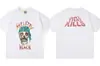 Gallery Dept Lavado y Desgastado Manga Corta Retro High Street Vintage Camiseta Suelta para Pareja Moderna