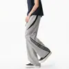 Pantalones Rectos de Retazos Elásticos de Secado Rápido Base Blanca Transición Verano Otoño M-5XL HK26901-P29