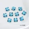 Rhinestones de cristal con forma de trébol de cuatro hojas de 8 mm, con base de punta, vidrio K9, se venden al por mayor para la fabricación de joyería DIY