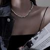 Estilo europeo y americano temperamento personalizado irregular cuentas perlas apiladas cadena clavícula moda piedra biliar negra suéter suéter