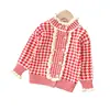 Conjunto de Dos Piezas de Suéter para Niña Tejido 2022 Otoño/Invierno Nuevo Cardigan Abrigo de Espiga Conjunto de Suéter de Lana