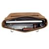 Pasta Masculina de Couro Genuíno, Bolsa Transversal, Retrô Couro de Vaca de Primeira Camada, Bolsa Mensageiro Artesanal de Couro Crazy Horse para Homem