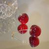 Pendientes de cereza dulce y fresca, ligeros, de lujo, de moda, de temperamento clásico, suave y sencillo, de celebridad de Internet, color rojo cereza para mujer.