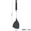 Espátula de silicona de grado alimenticio de acero inoxidable 304 resistente a altas temperaturas espátula para el hogar cuchara para sopa pala para freír con fugas grandes juego de cinco piezas para utensilios de cocina