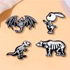 Broche Metálico Estilo Oscuro de Halloween Insignia de Animal de Dibujos Animados Accesorios Insignia Personalizada Pin de Joyería de Calavera Dinosaurio