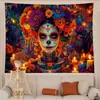 Tapeçaria de Terror de Halloween Polvo Navio Pirata Pano Pendurado Palhaço Sombrio Bruxa Abóbora Cenário Casa Assombrada Festa
