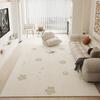 Alfombra para Sala de Estar Estilo Crema para el Hogar Lavable Sin Lavado Tapete para Piso de Dormitorio Moderno Simple de Alta Gama para Sofá Mesa de Centro