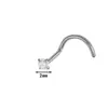 Joyas para Piercing de Nariz de Titanio G23 Barra S F136 Titanio Incrustado Zircón Clavo de Nariz Moda Versátil Popular Europeo y Americano Joyería de Comercio Exterior