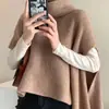 Gola alta irregular cor sólida primavera/outono 2026 suéter quente casual tricô feminino capa grossa estilo versátil