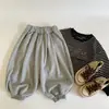 Pantalones casuales para niños estilo coreano, nueva colección otoño 2026, pantalones de tobillo cónico, corte holgado, pantalones largos versátiles para bebés
