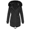 Casaco de Algodão Espesso de Comprimento Médio Feminino Transfronteiriço Parka de Inverno Feminina com Gola de Pelo Jaqueta Disponível Agora