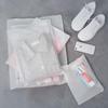 Saco Plástico com Zíper Saco de Armazenamento Transparente Fosco Saco com Estampa Simples de Margaridas Saco de Armazenamento de Viagem Eva Saco para Reembalagem