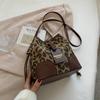 Bolso pequeño popular para mujer de este año ins simple 2021 nuevo bolso bandolera de moda con estampado de leopardo otoño e invierno bolso de cubo con textura