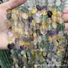 Fluorita Colorida Natural Coração de Fluorita Roxa Coração Arco-Íris Acessórios para Joias DIY Contas Soltas Atacado Pulseira