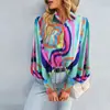 2022 Moda Outono Transfronteiriça AliExpress Europa e Estados Unidos Estampa Joker Coringa Lanterna Manga Longa Camisa Feminina