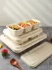 Caja de Almuerzo Desechable Biodegradable con Múltiples Compartimentos (3, 4, 5 o 6), Caja de Empaque para Llevar, Caja Bento, Charola para Alimentos, Caja de Almuerzo para Estudiantes