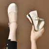 Zapatos de mujer de cuero suave con punta redonda, nueva colección primavera/otoño 2026, bailarinas Mary Jane planas con suela suave y una sola tira, zapatos de cuero de tacón bajo para primavera y otoño