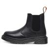 Botas Chelsea Transfronterizas 2976 para Mujer con Patrón de Lichi Piel Suave Botas de Motocicleta Botines Cortos de Cuero Europeos y Americanos Zapatos de Cuero Negro Puro para Hombre y Mujer