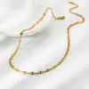 Collar Pulsera Cadena Japonesa Minimalista Versátil Estampada Transfronterizo Ins Acero Inoxidable Chapado en Oro de 18K Impermeable Cadena Lisa para Apilar para Mujeres