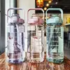 Botella de Agua de Gran Capacidad para Mujeres, Nuevo Modelo 2025, Resistente a Altas Temperaturas con Escala, Vaso con Popote de Plástico, Botella de Agua Deportiva para Hombres