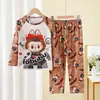 Sudeste Asiático 2025 Nuevos Pijamas para Niños Verano Manga Larga Ropa de Casa Ropa Delgada para Aire Acondicionado Trajes para Hombres y Mujeres