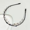 Diadema Dentada con Perlas y Pedrería Estilo Coreano Diadema Antideslizante Artefacto Cueva para el Cabello Flequillo Cabello Roto Pinza para el Cabello Combinable Tocado Elegante