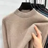 Suéter 100% lã Puyuan para homens, novidade outono e inverno 2026, casual de negócios, espesso, quente, malha, camada base, suéter masculino