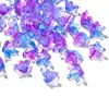 Cuentas de Flor Trompeta Estrella de Cinco Puntas de Vidrio Degradado, Cuentas de Flor de Cinco Pétalos con Agujero Central, Abalorios Sueltos para Horquillas, Pendientes, Pulseras Estilo Antiguo DIY