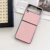 Para Samsung Zflip1 Generación 2 generación funda de teléfono de pantalla plegable f7000 color sólido vertical simple cuero f7070