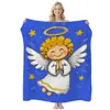 Manta de Franela de Ángel Navideño Simple Transfronteriza, Manta Cubierta para Aire Acondicionado Estampada, Manta Temática Navideña, Personalizable