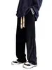 Outono Inverno Novo Calça Reta Solta 2026 Tendência Masculina Versátil Estilo Hong Kong Ins Calça Casual com Veludo Extra Espessada