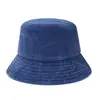 Sombrero de pescador lavado, sombrero de pescador de mezclilla lavado retro estilo Hong Kong, sombrero de cubo transpirable de color sólido de ala corta vintage de moda para parejas