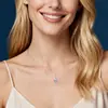 Collar Transfronterizo al por Mayor de Lujo Ligero Huevo de Paloma Color D Moissanita para Mujer, Cadena de Clavícula Versátil Simple de Plata de Ley S925 Nicho