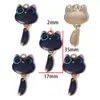 Joyas de Aleación con Estampado de Goteo de Aceite Colgante de Gatito Pulsera DIY Collar Llavero Encanto Decorativo W817