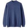 Suéter de cachemira de montaña para hombre, otoño e invierno, nuevo, de punto de color sólido grueso con cuello alto medio, camisa informal de negocios con base de cachemira.