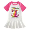 Verano Nuevo Ropa Infantil Dibujos Animados Manga Corta Vestido para Niñas Dibujos Animados Delgado Transfronterizo Bebé Elegante Falda Plisada