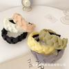 Diadema Trenzada de Gasa Celebridad de Internet Nueva Fresca Color Sólido Diadema Vintage Lavado de Cara Borde Ancho Hebilla de Acabado Accesorios para Cabello Roto