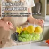 Caixa de armazenamento de mesa com tampa, caixa organizadora transparente para lanches de frutas e vegetais, itens diversos de cozinha, caixa de armazenamento para geladeira doméstica
