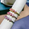 Anillo Alexander súper hermoso piedra principal de cultivo de laboratorio 3x 4 mm directo de fábrica apertura para mujer ajustable lote