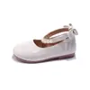 Zapatos de Charol para Niña Colección Primavera 2026: Zapatos Planos Retro de Princesa de Moda con Lazo de Perlas, Estilo Elegante