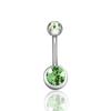 Clavos de Ombligo de Doble Diamante Coloridos Venta al por Mayor Combinación Simple de Acero Inoxidable Transfronteriza Europea y Americana Juego de Joyería para Piercing de Bola Super Brillante