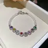 Pulseira de Zircônia Colorida Dopamina com Pérola, Luxo Leve, Design de Nicho de Alta Qualidade, Joia Estilosa e Versátil