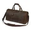 Bolsa de Bagagem Fitness Portátil de Couro Bovino de Primeira Camada Transfronteiriça Compartimento para Sapatos de Couro Genuíno Bolsa de Ombro Único Transversal Bolsa de Viagem de Couro Crazy Horse Retrô