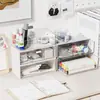 Caja de almacenamiento cosmético transparente, caja de almacenamiento tipo cajón de acrílico, organizador de escritorio, estante para artículos varios de oficina